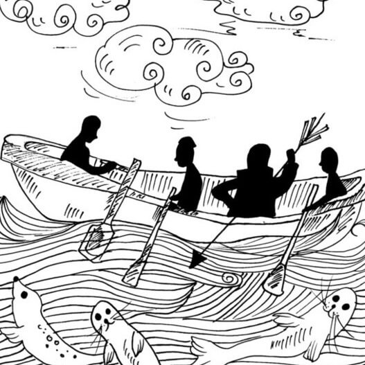 Illustration for tale Lupul de mare Sea Wolf by Jack London