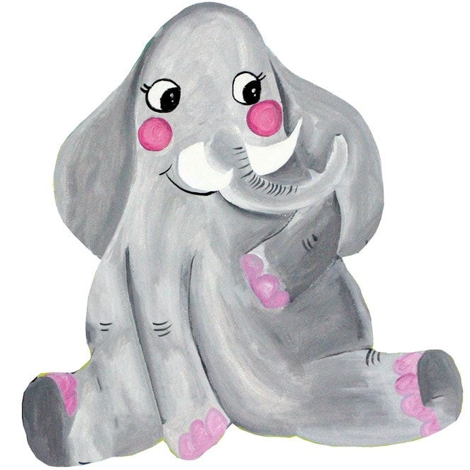 Illustration with a baby elephant