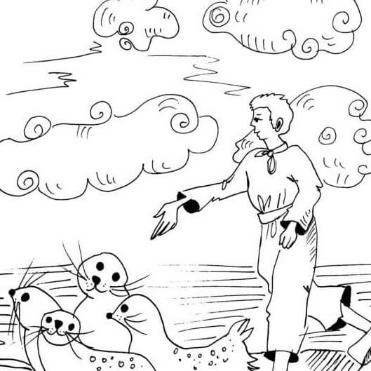 Illustration for tale Lupul de mare Sea Wolf by Jack London